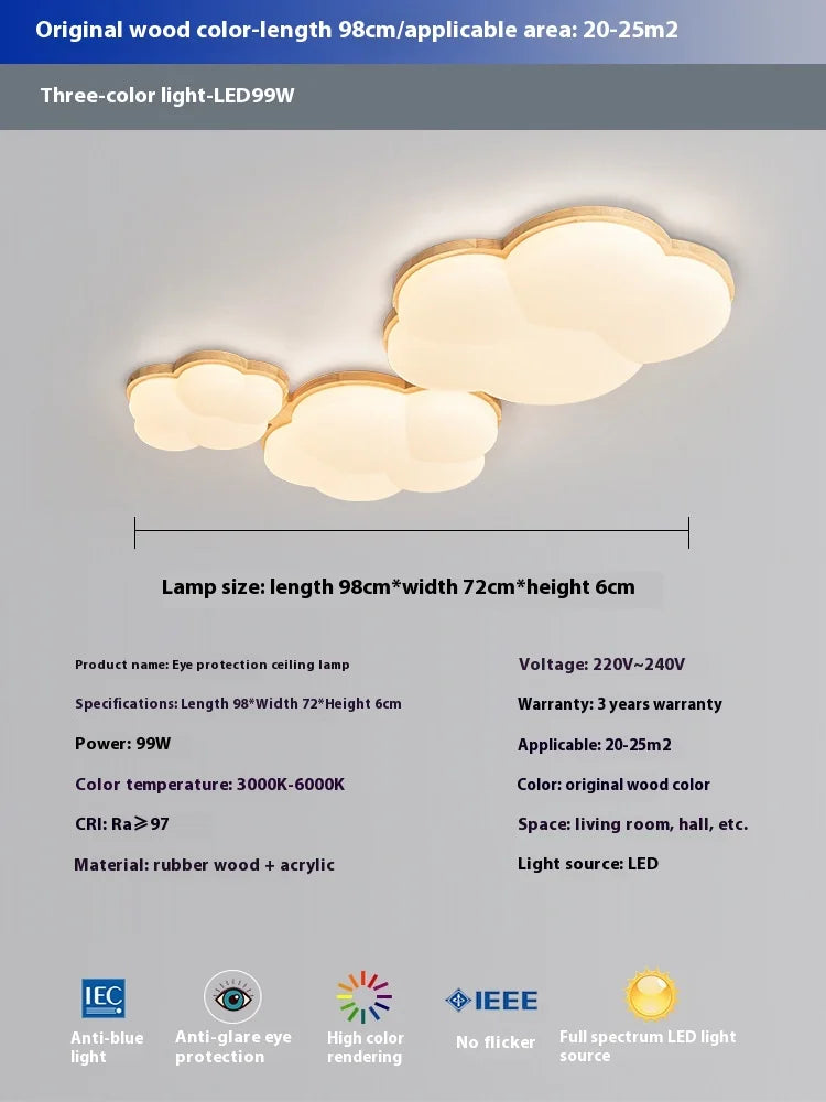 Minimalistische Deckenleuchte Nordische Baumwolle und Holz | Warme Atmosphäre Schlafzimmer