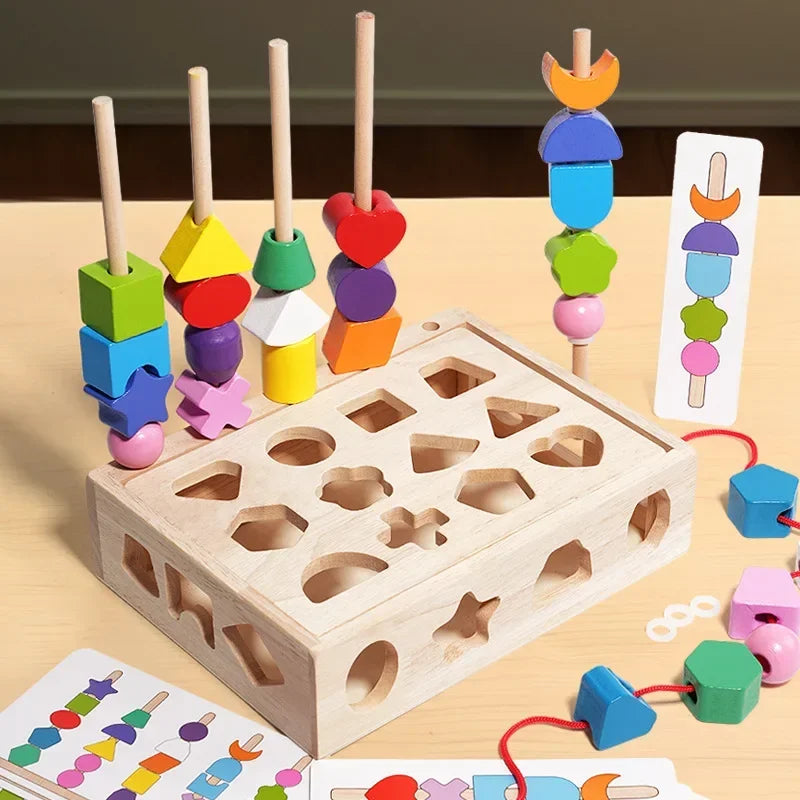 Kit Educativo Montessori 5 in 1: Il Giocattolo in Legno Che Sviluppa le Competenze del Bambino (0-6 Anni)