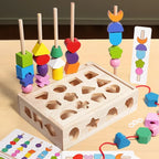 Kit Educativo Montessori 5 in 1: Il Giocattolo in Legno Che Sviluppa le Competenze del Bambino (0-6 Anni)