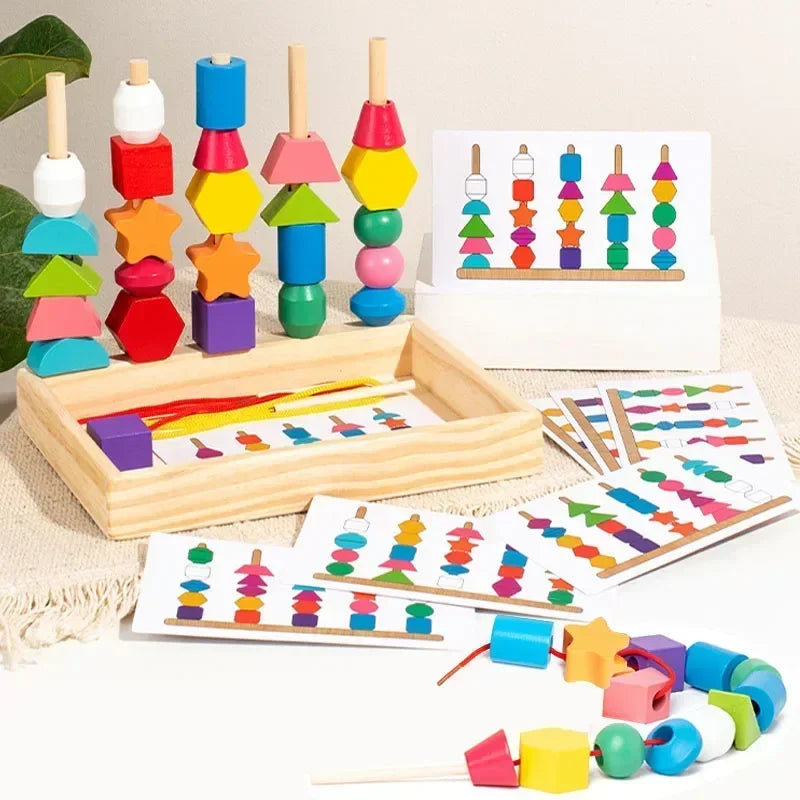 Kit Educativo Montessori 5 in 1: Il Giocattolo in Legno Che Sviluppa le Competenze del Bambino (0-6 Anni)
