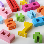 Montessori Natural Wood Building Blocks - Educational and Stackable Toy for Children's Development