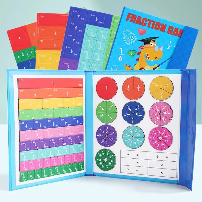 Montessori Fractions Awakening: Magnetic Educational Wood Toy