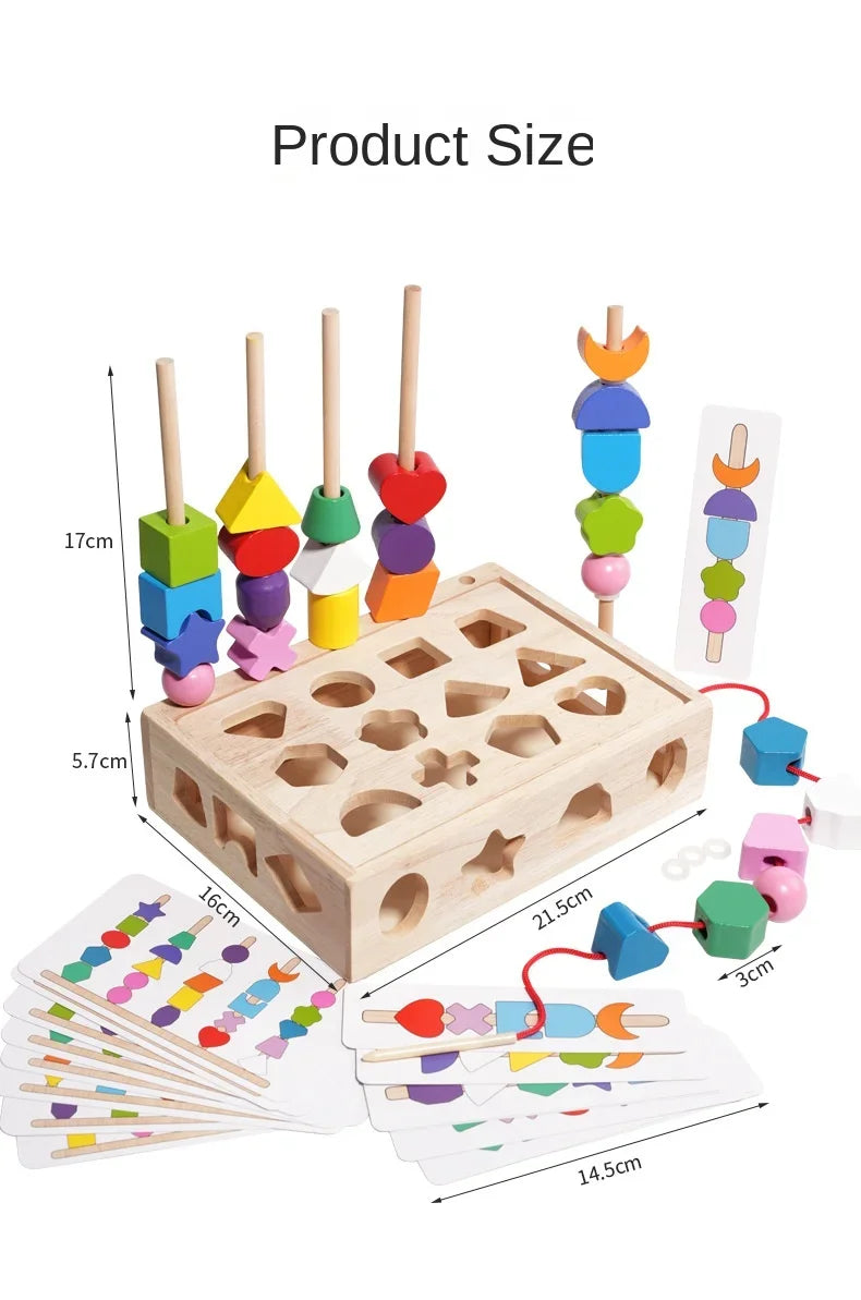 Kit Educativo Montessori 5 in 1: Il Giocattolo in Legno Che Sviluppa le Competenze del Bambino (0-6 Anni)