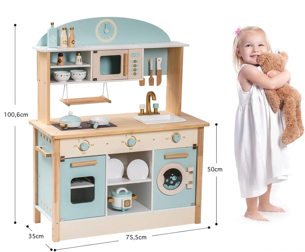 Robotime Robud - Grande Cucina in Legno per Bambini - Gioco di Imitazione Realistico per Bambine e Bambini dai 3 Anni
