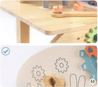 Robotime Robud - Banco da Lavoro in Legno Multifunzionale - L'Officina di Bricolage Ideale per Bambini (3+ Anni)