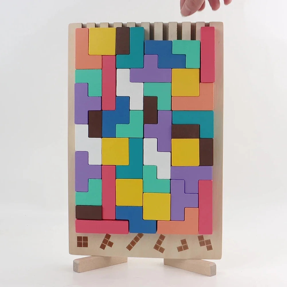Puzzle 3D Montessori en Bois - Blocs Russes Éducatifs et Intelligents