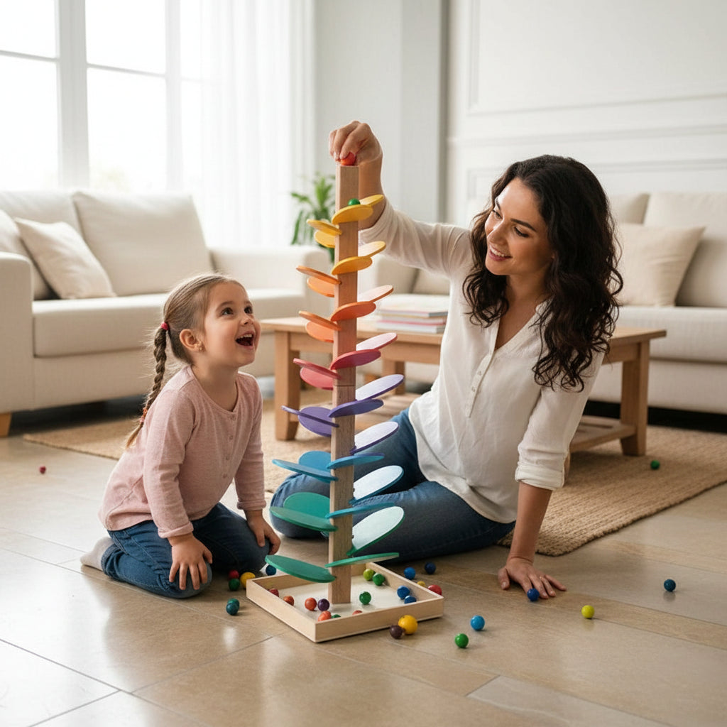 Albero Musicale Arcobaleno in Legno Montessori | Sviluppo Sensoriale e Creativo