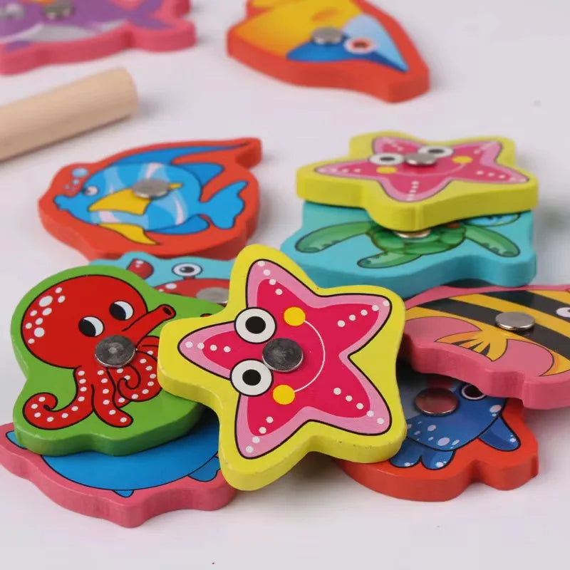 Gioco Educativo in Legno: Gioco di Pesca Magnetico per Neonati e Bambini (2-5 Anni)