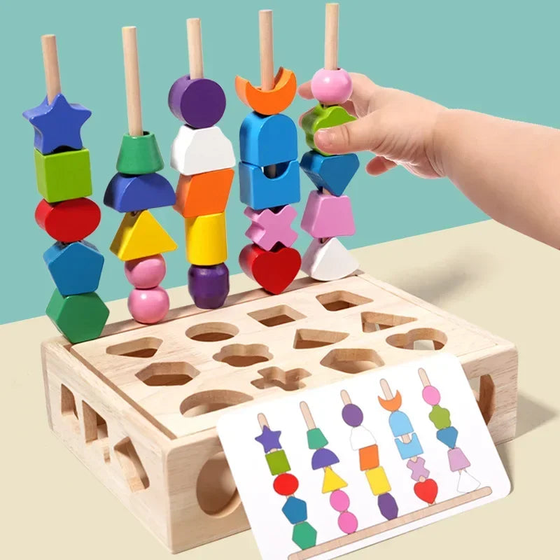 Kit Educativo Montessori 5 in 1: Il Giocattolo in Legno Che Sviluppa le Competenze del Bambino (0-6 Anni)