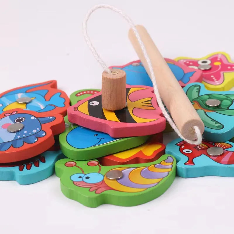 Gioco Educativo in Legno: Gioco di Pesca Magnetico per Neonati e Bambini (2-5 Anni)