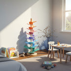 Albero Musicale Arcobaleno in Legno Montessori | Sviluppo Sensoriale e Creativo