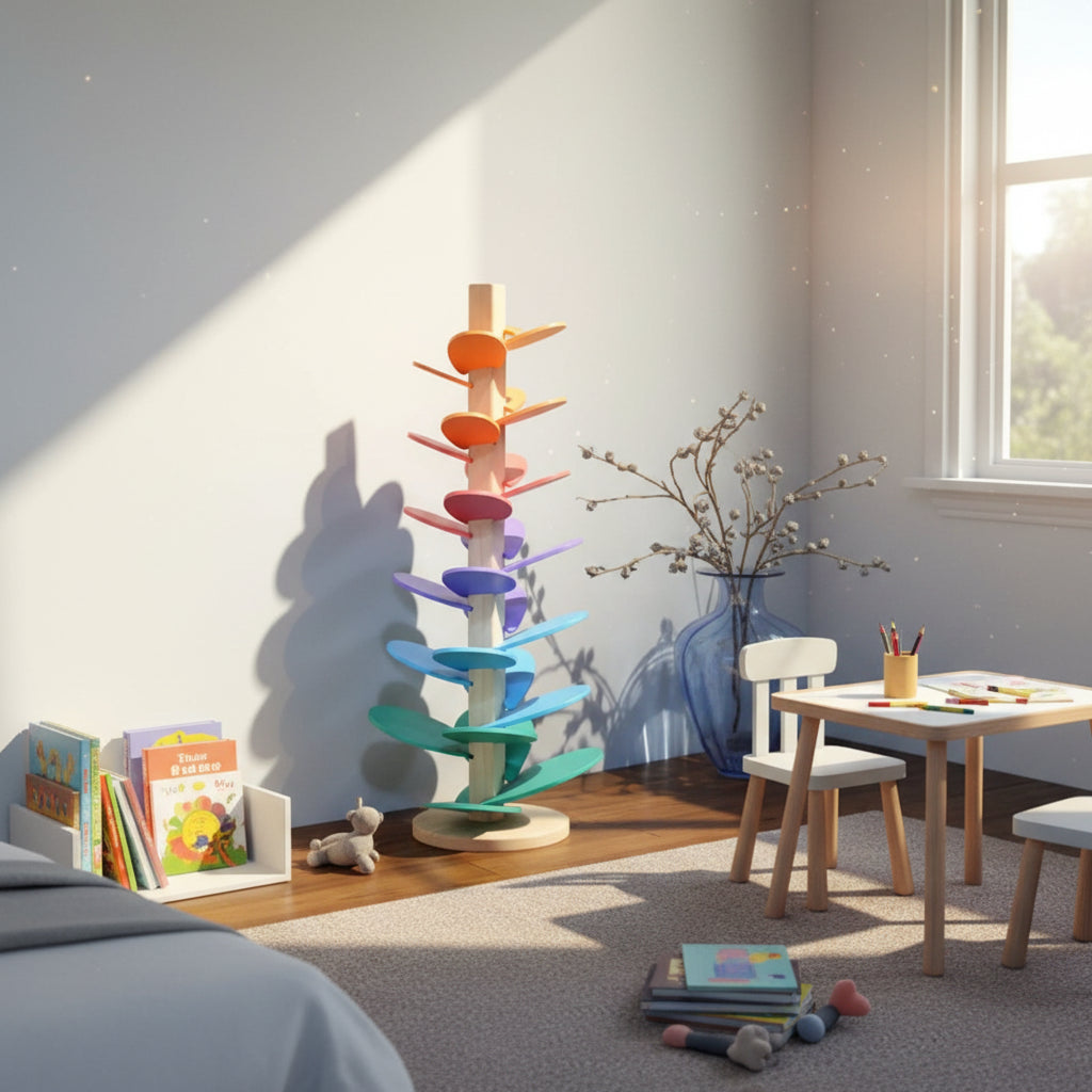 Rainbow Wooden Musical Tree Montessori | Sensory & Creative Awakening