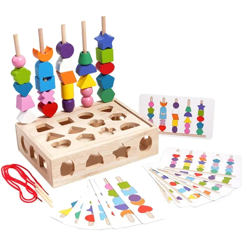 Kit Educativo Montessori 5 in 1: Il Giocattolo in Legno Che Sviluppa le Competenze del Bambino (0-6 Anni)