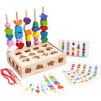 Kit Educativo Montessori 5 in 1: Il Giocattolo in Legno Che Sviluppa le Competenze del Bambino (0-6 Anni)